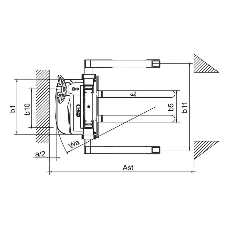 Elektrický vysokozdvižný vozík EVV10B-PV/EVV12B-PV/EVV15B-PV – třetí pohled