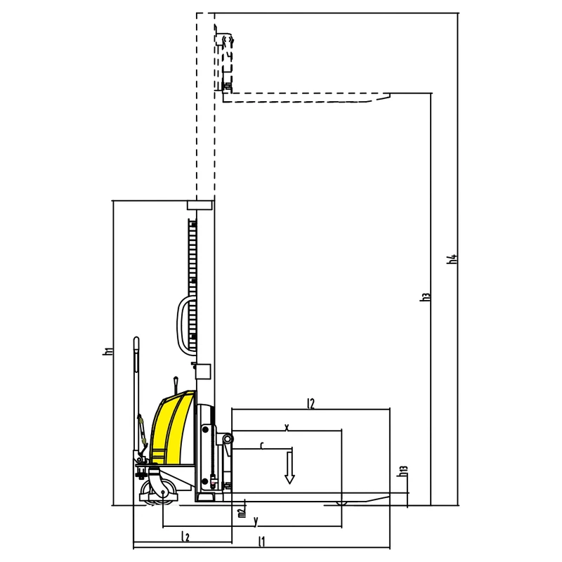 Poloelektrický vysokozdvižný vozík PEVV15-PV s hydraulickým čerpadlem 1,5 kW