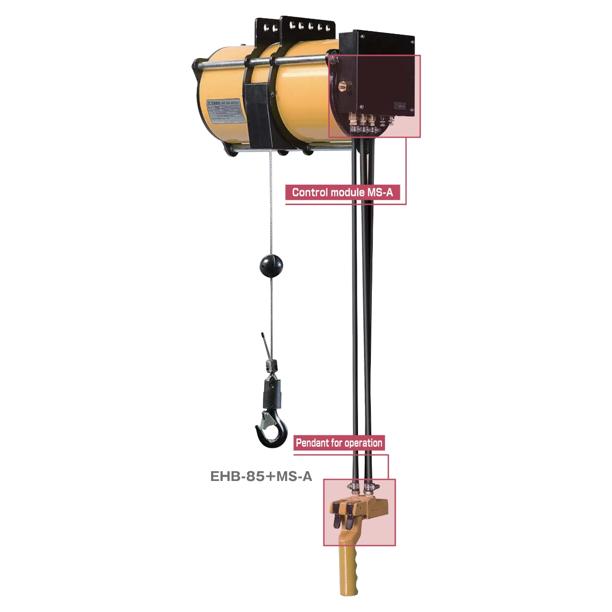 Detail pneumatického balancéru ENDO EHB s ovládacím modulem MS-A