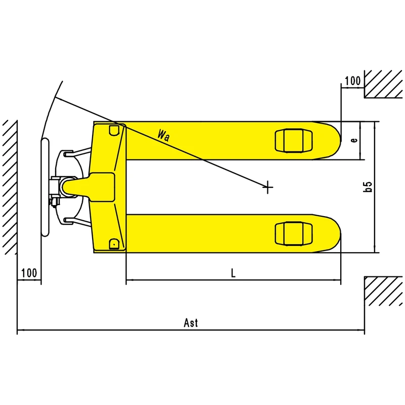 Půdorysné rozměry ručního paletového vozíku RPV3500HD