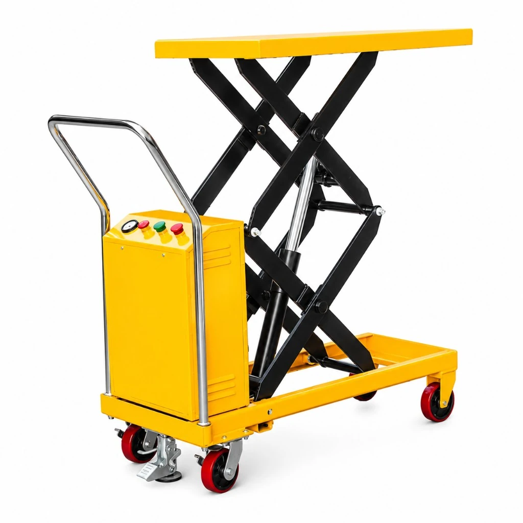 Poloelektrický pojízdný dvojitý nůžkový zvedací stůl (PMPS350D) 350 kg, 1 320 mm