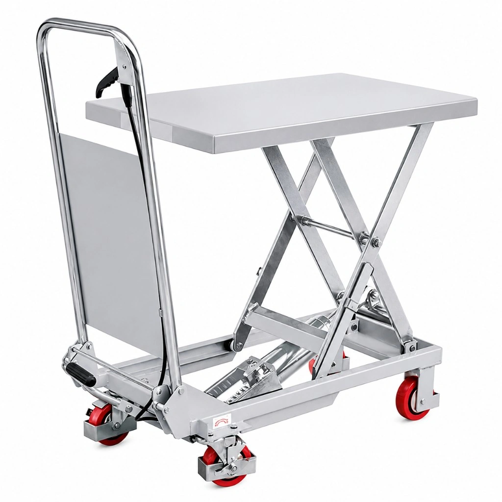 Pojízdný nerezový zvedací stůl (MPS150S) 150 kg