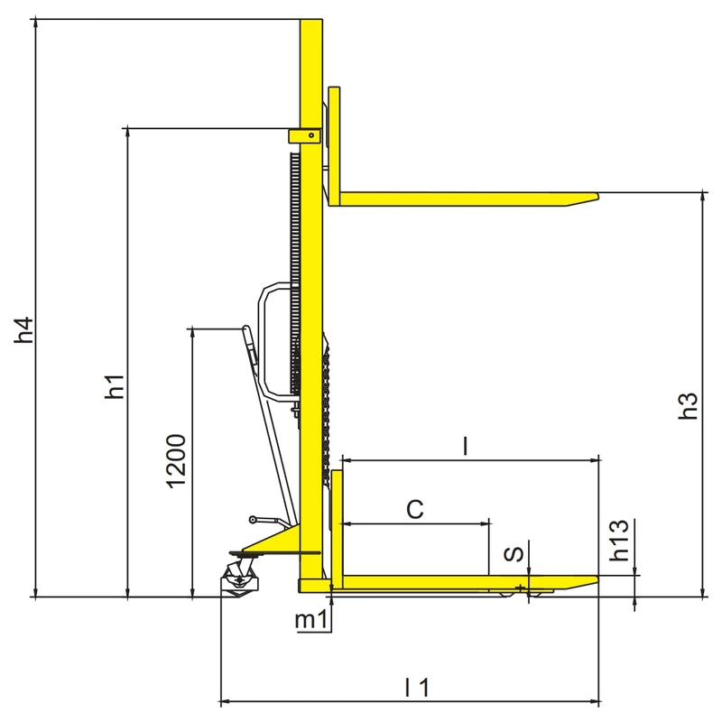 Vysokozdvižný vozík RVV1500 s výškou zdvihu 1600 mm