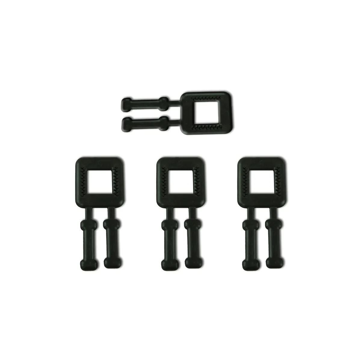 Černé plastové spony pro PP vázací pásku (BUCKLES-4P) 12 mm