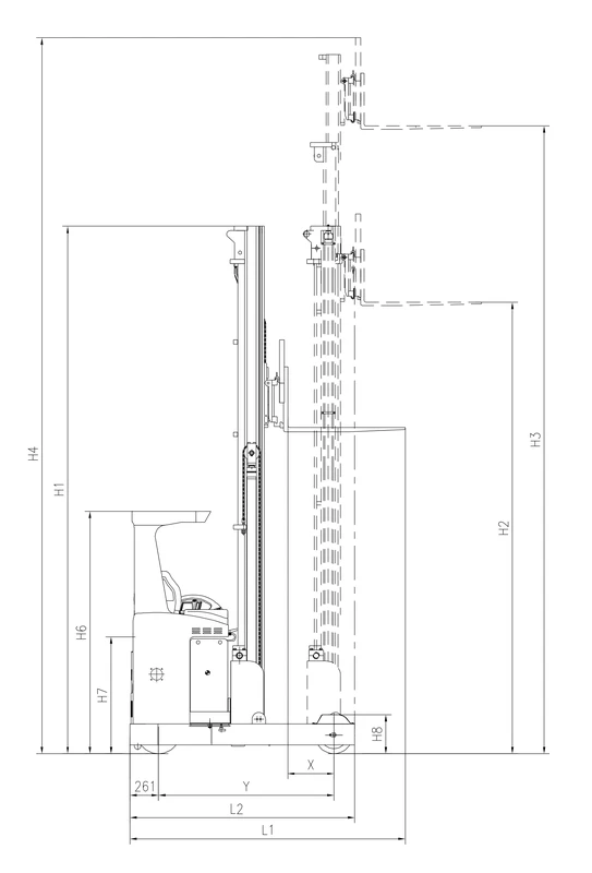 Elektrický retrak REV20 s nosností 2 000 kg – pohled 2