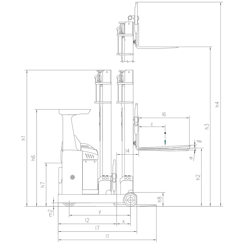 Elektrický retrak REV16 s proporcionální hydraulikou – pohled 3