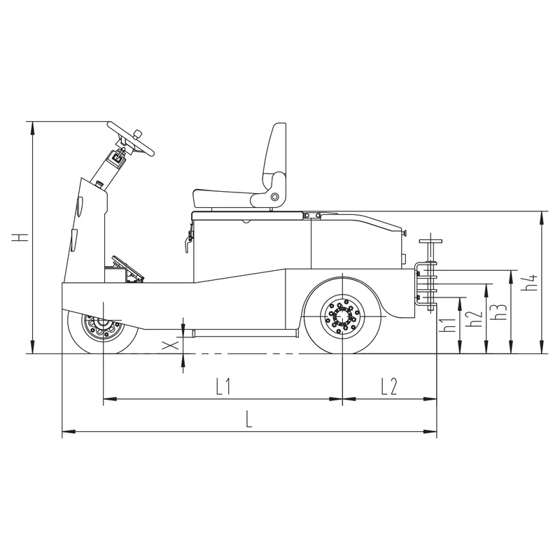 Skladový elektrický tahač MVEV20/MVEV30 s hydraulickou brzdou