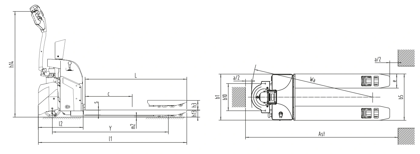 Elektrický paletový vozík s integrovanou váhou CBD15W-EC/CBD20W-EC – druhý pohled